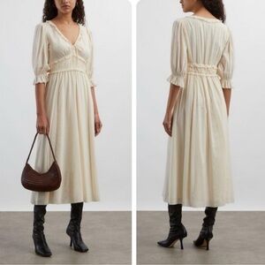 Reformation Mireille Ruffle Puff Sleeve Midi Dress 2